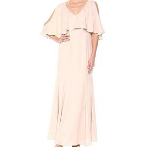 MARINA Popover Long Slim V-Neck Maxi Dress Gown